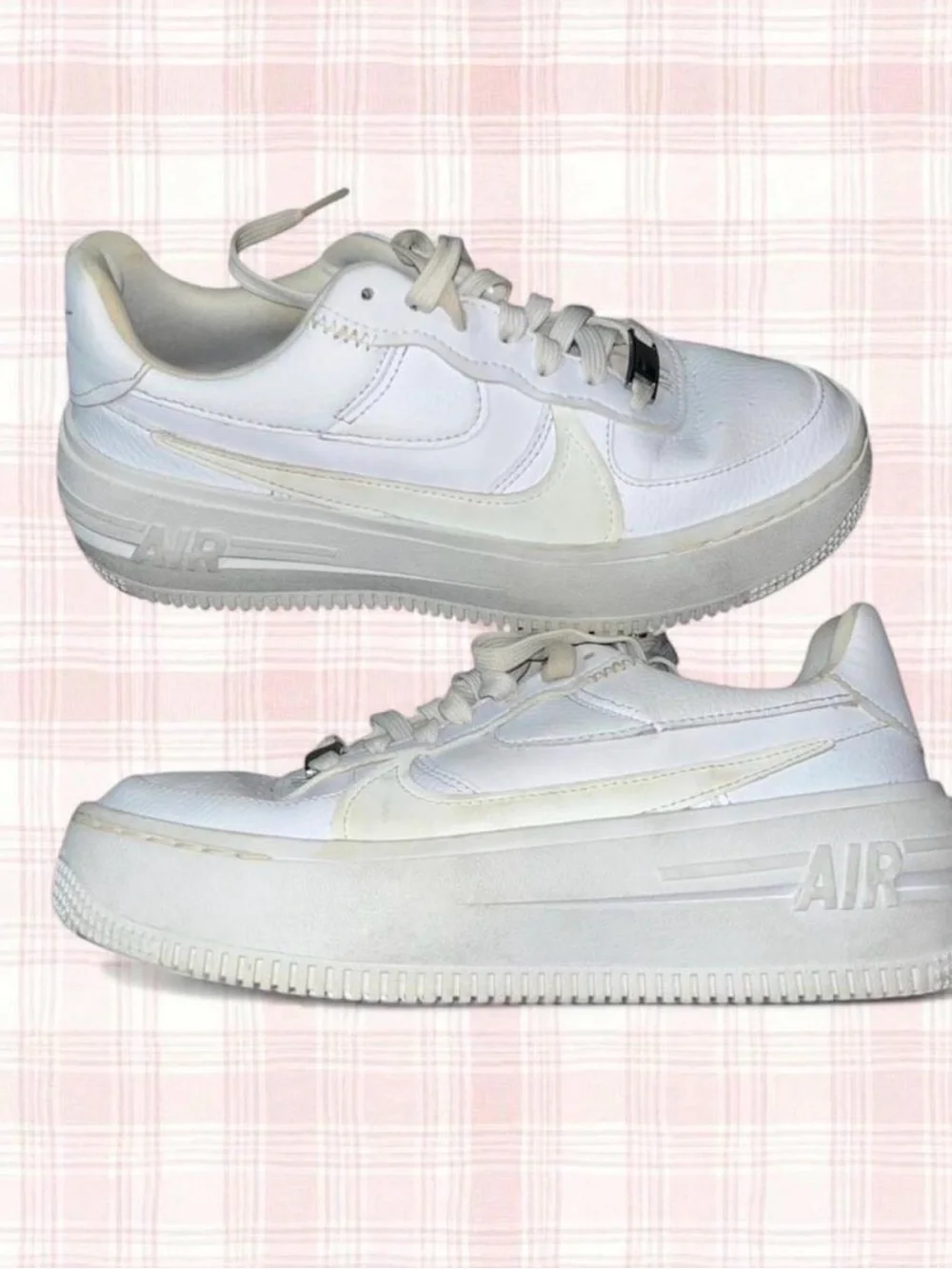 White Leather Women's Sneakers - Nike Air Force P.L.A.T.F.O.R.M